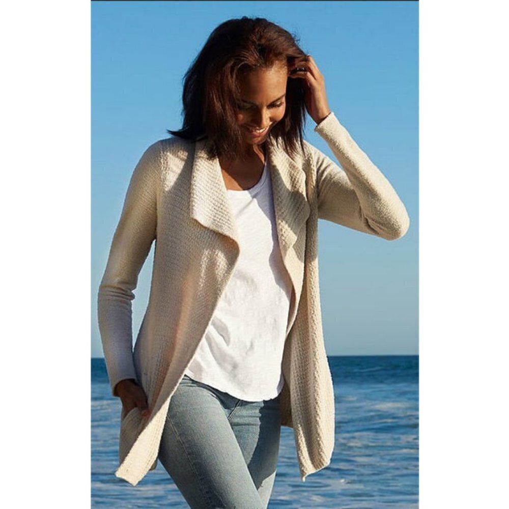 💕BAREFOOT DREAMS💕 CozyChic Lite Coastal Cardigan ~ Bisque Small S NWT - Picture 1 of 16